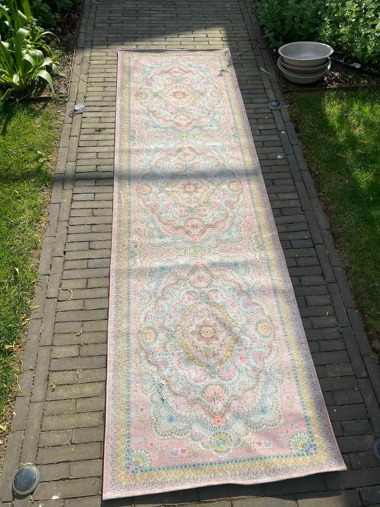 Pip Studio Loper Gang - Roze met Bloemenpatroon, Ophalen, Minder dan 50 cm, Gebruikt, 200 cm of meer