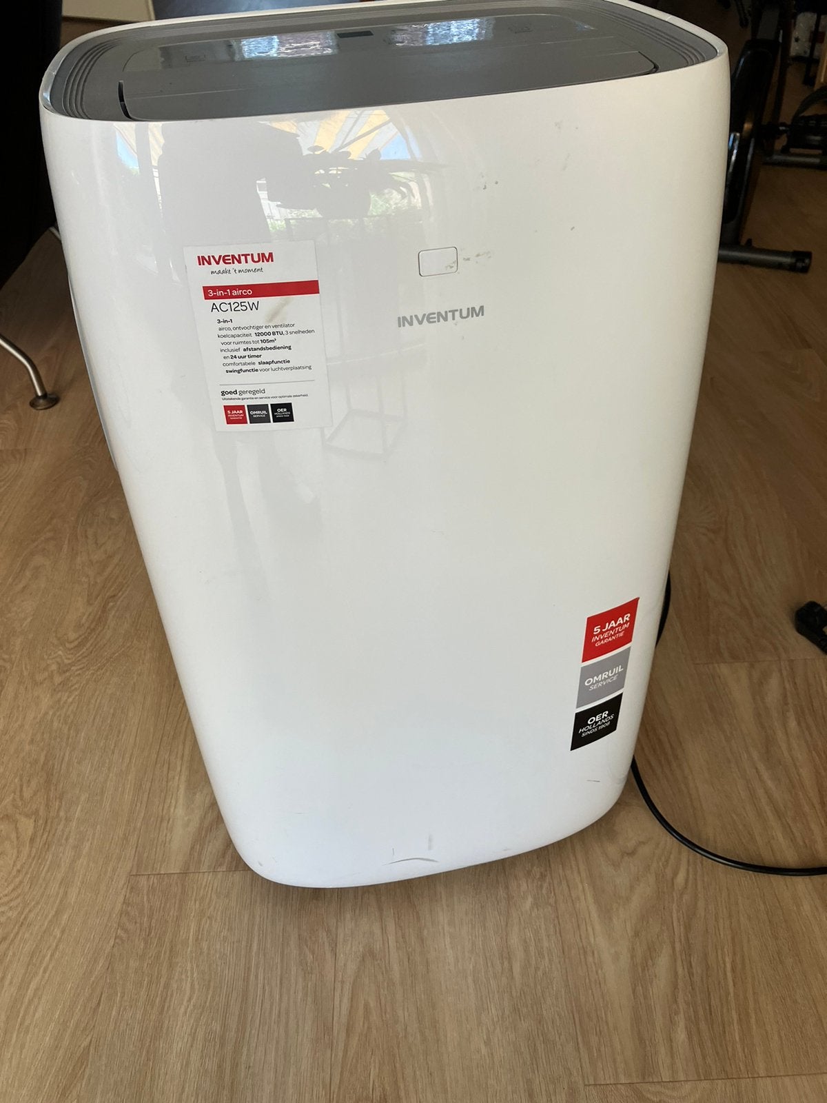 Inventum mobile airconditioner (wit) AC125W, Ophalen, 3 snelheden of meer, Zo goed als nieuw, 100 m³ of groter