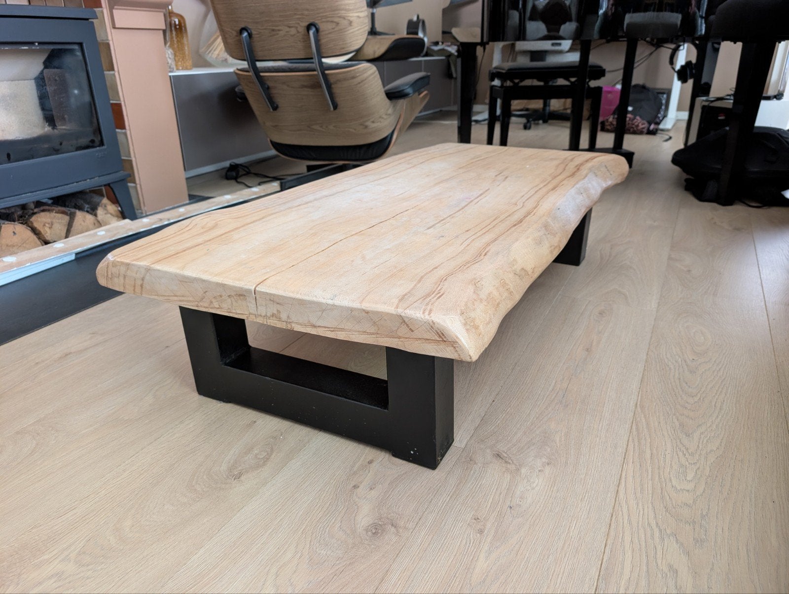 Boomstam salontafel, Ophalen, 100 tot 150 cm, 50 tot 100 cm, Zo goed als nieuw