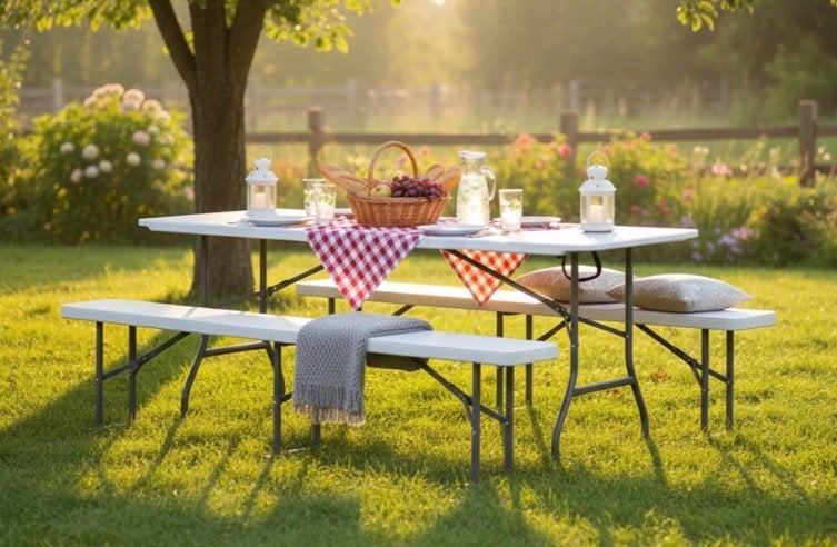 Buffettafels met 2 banken te huur, Hobby en Vrije tijd, Ophalen, Zo goed als nieuw