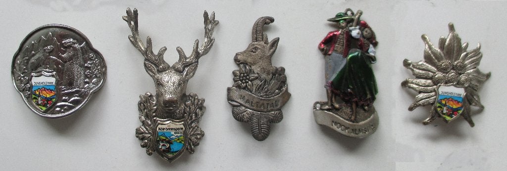 Oostenrijkse Wandelstokplaatjes (Stocknägel) metaal., Ophalen of Verzenden, Gebruikt, Overige typen