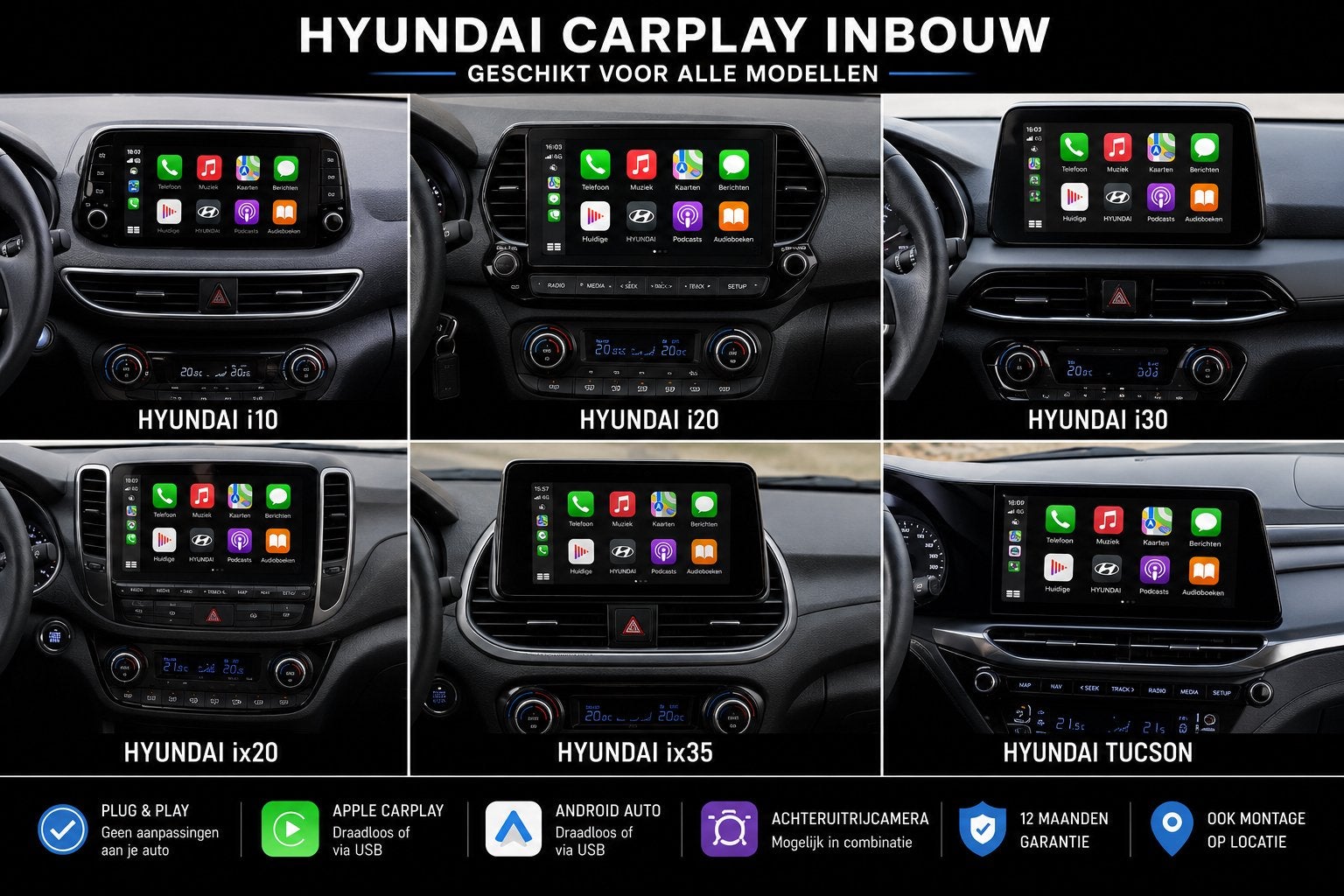 Hyundai CarPlay & Android Auto Inbouw, Ophalen, Nieuw