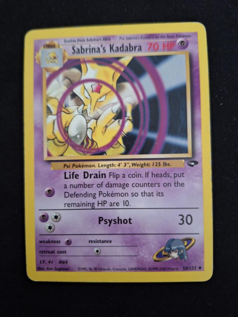 Sabrina's kadabra - gym challenge - vintage pokemon, Ophalen of Verzenden, Gebruikt