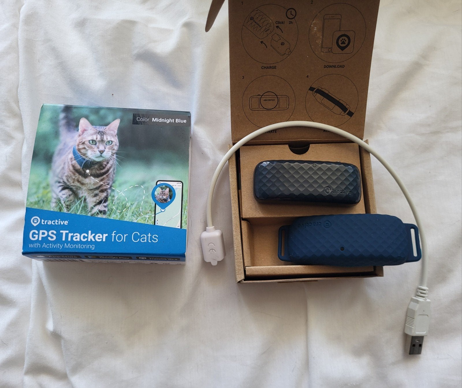 Tractive GPS tracker voor katten donkerblauwTractive GPS tra, Ophalen of Verzenden, Zo goed als nieuw