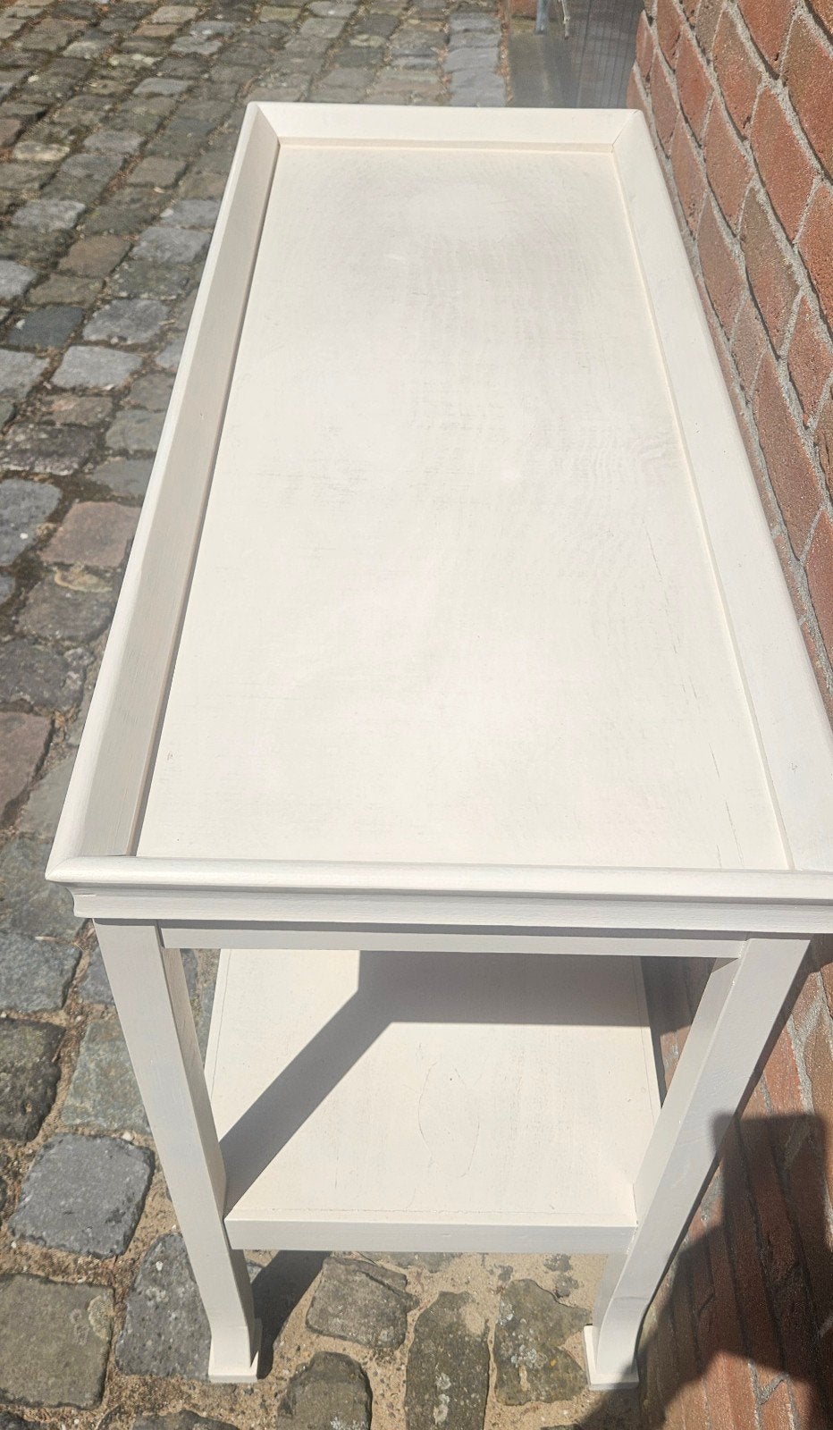Houten geverfde sidetable., Ophalen, Rechthoekig, 75 cm of meer, 60 cm of meer