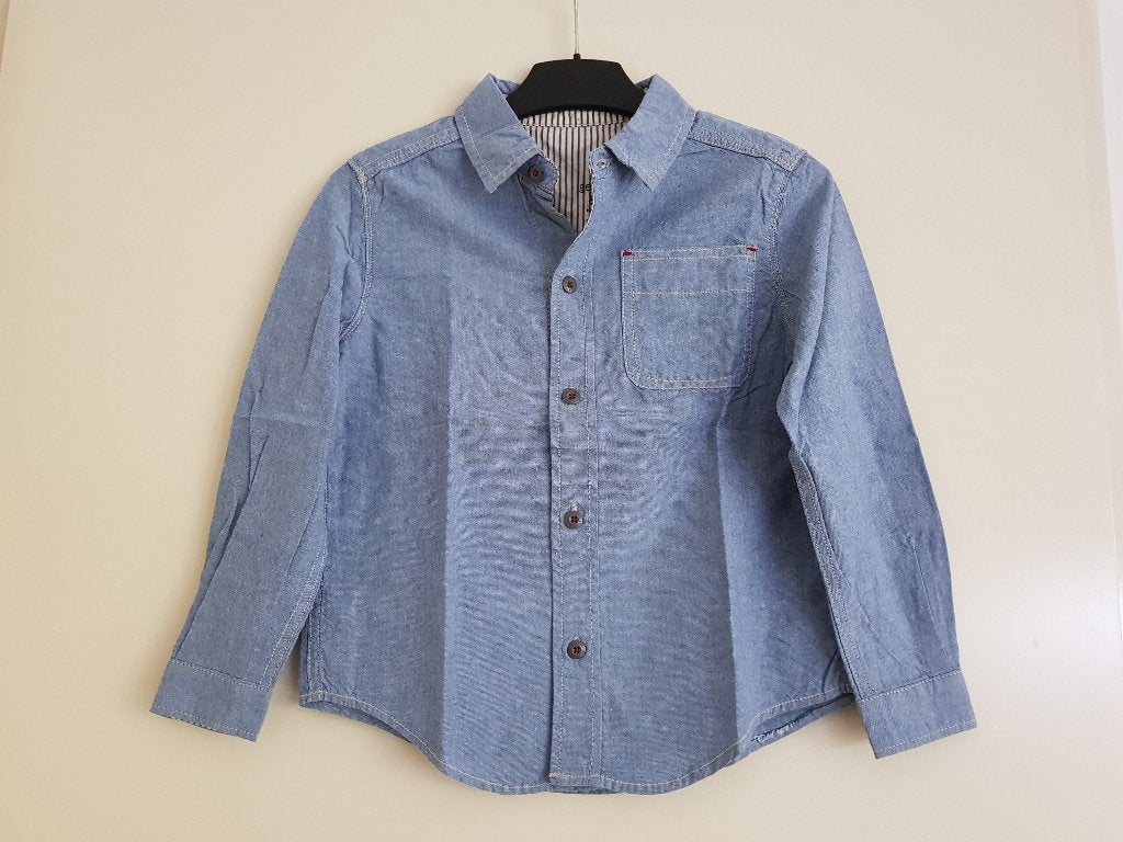 Spijkeroverhemd -- maat 116 / 122 -- Genuine Kids / OshKosh, Genuine Kids / OshKosh, Overhemd of Blouse, Ophalen of Verzenden
