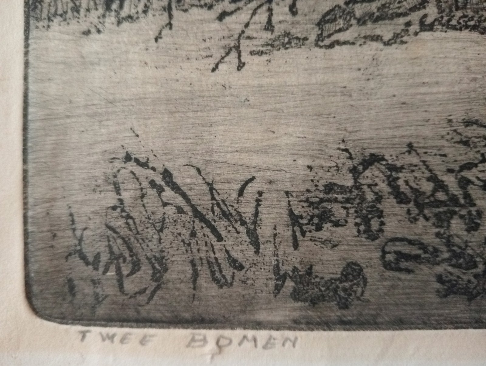 Frans Room Ets 'Twee Bomen', Ophalen of Verzenden