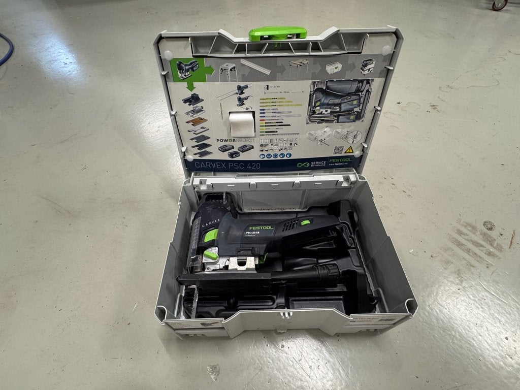 Festool Carvex PSC 420 EB decoupeerzaag 18V accu basis., Ophalen, Decoupeerzaag, Zo goed als nieuw, 30 tot 70 mm