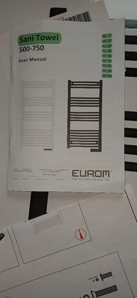 Eurom handdoek radiator, Doe-het-zelf en Verbouw, Verwarming en Radiatoren, Ophalen, Radiator, Nieuw, Minder dan 60 cm