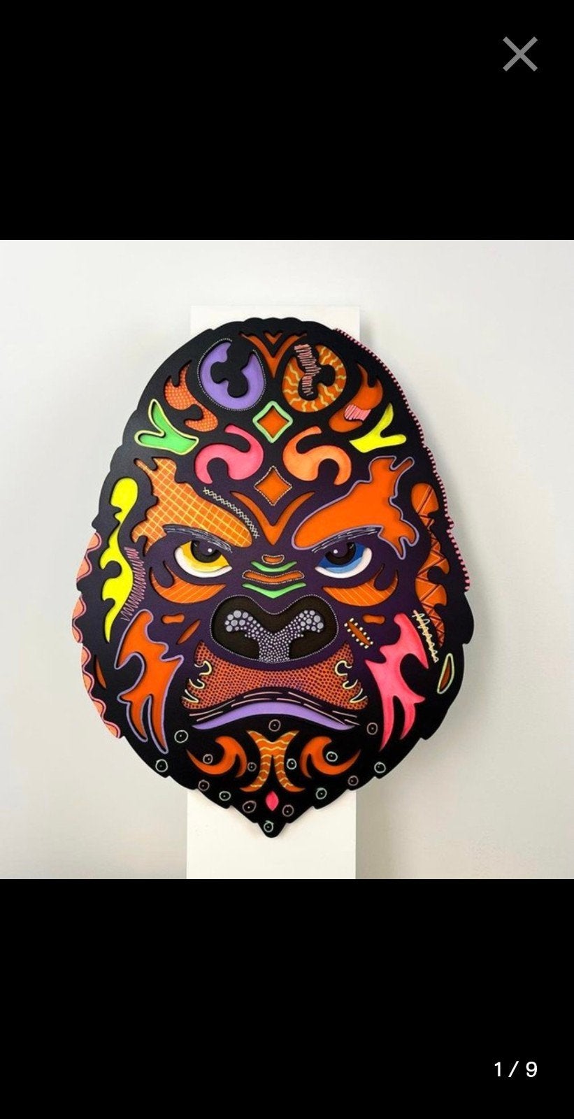 Krzysztof Gudanski Handgemaakte 3D Gorilla Wanddecoratie, Wanddecoratie, Overige materialen, Europa, Modern