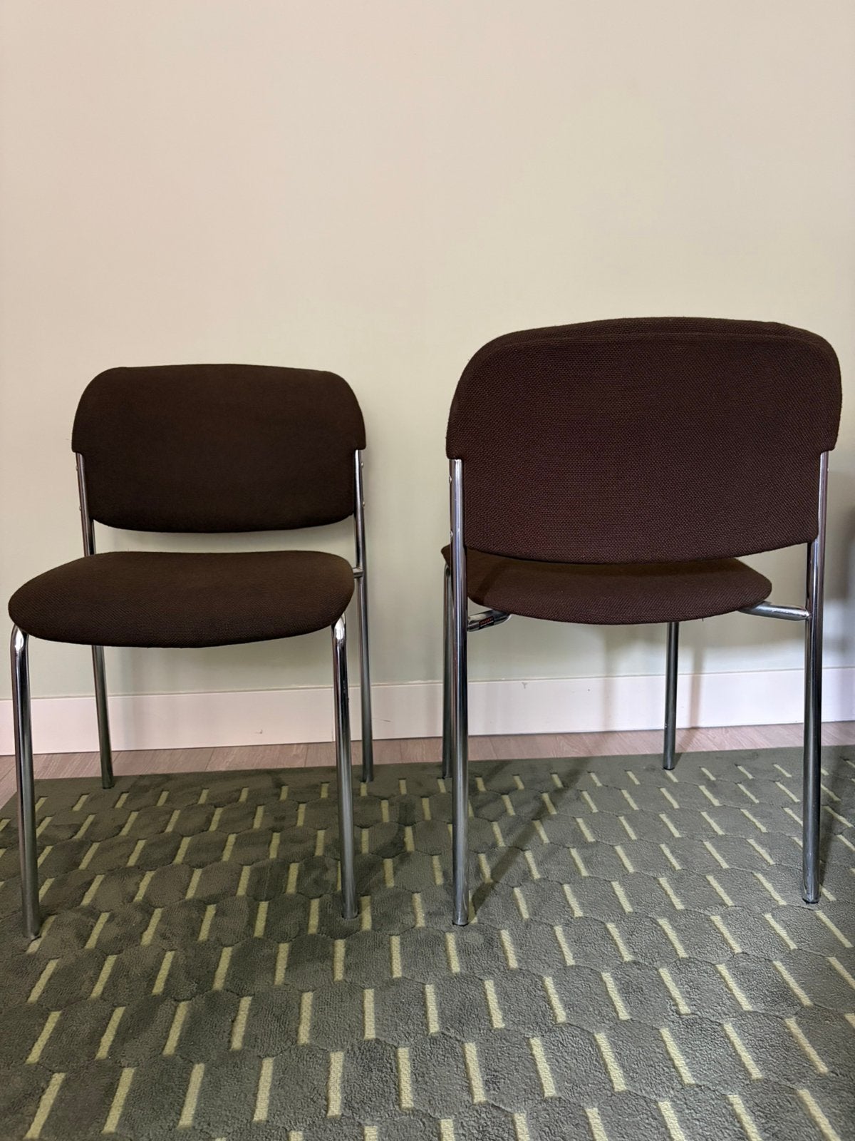Vintage Drabert design stoel (2x) – chroom stof | buisstoel, Ophalen, Gebruikt, Stof, Twee