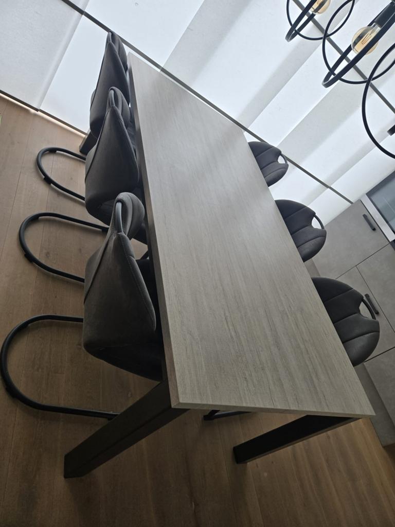 Mooie eettafel van Knibbeler - 220cm x 100cm x 77cm, Ophalen, 200 cm of meer, 50 tot 100 cm, Zo goed als nieuw
