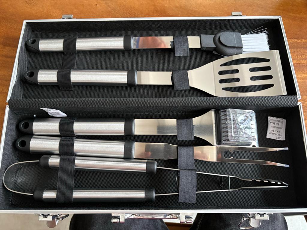 BBQ Gereedschap Set in Aluminium Koffer, Tuin en Terras, Ophalen of Verzenden, Zo goed als nieuw