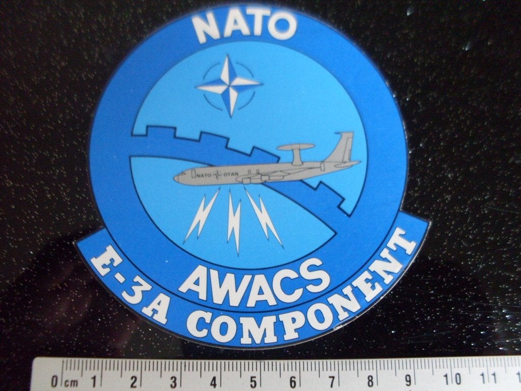 sticker nato awacs e-3a component otan logo leger army, Verzenden, Zo goed als nieuw, Bedrijf of Vereniging