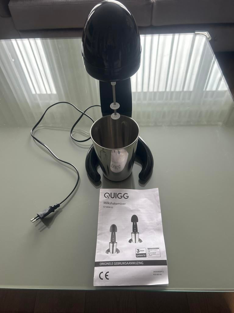 Quigg Milkshakemixer - Slechts 1x gebruikt, zo goed als nieu, Witgoed en Apparatuur, Keukenmixers, Minder dan 1 liter, Ophalen of Verzenden