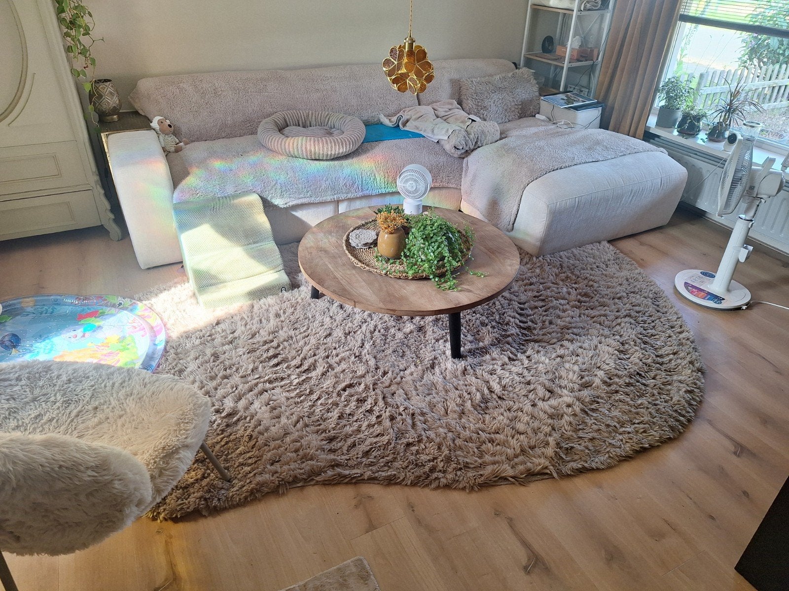 200x300 cm Druppelvormig kleed Lola Silvie Softtaupe, Ophalen, Gebruikt, Shaggy, Modern, 150 tot 200 cm