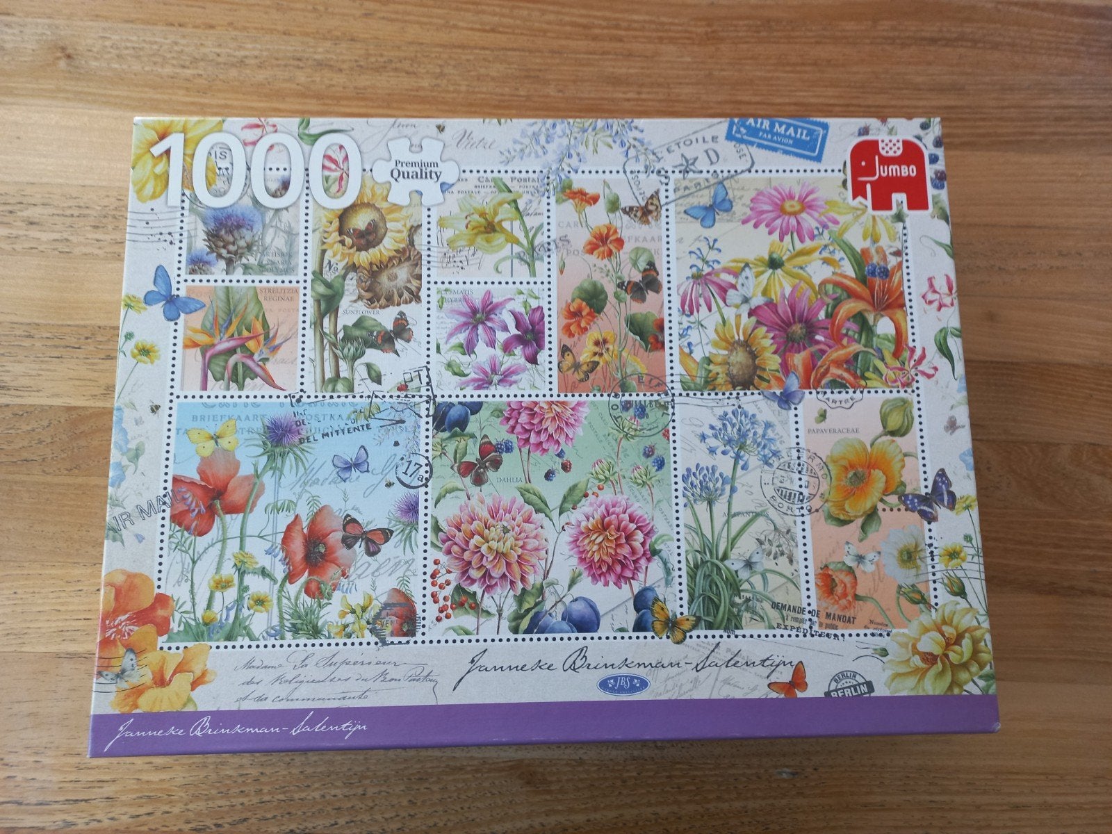 Jumbo Legpuzzel 1000 stukjes - Bloemen Postzegels, Ophalen of Verzenden