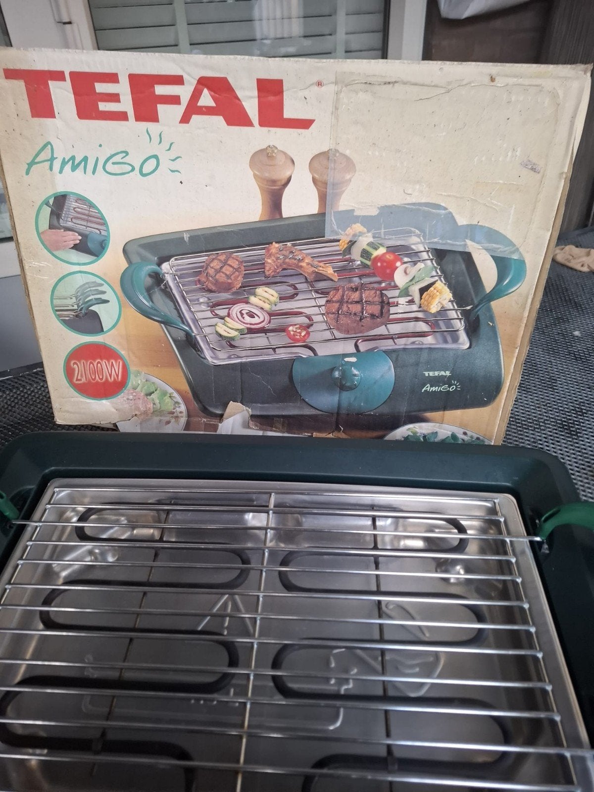 Tefal Amigo elektrische barbecue 2100 DEFECT, Ophalen of Verzenden, Gebruikt, Tefal