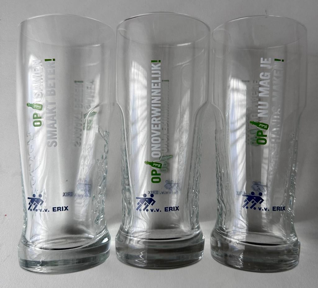 Grolsch voetbal glazen., Ophalen, Nieuw, Bierglas