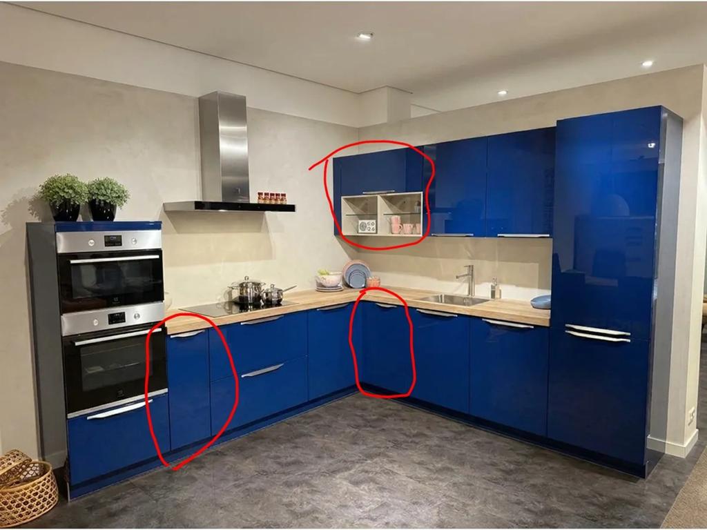 Moderne blauwe keukenkastjes met softclose en laden, Ophalen, Blauw, Overige typen, Nieuw