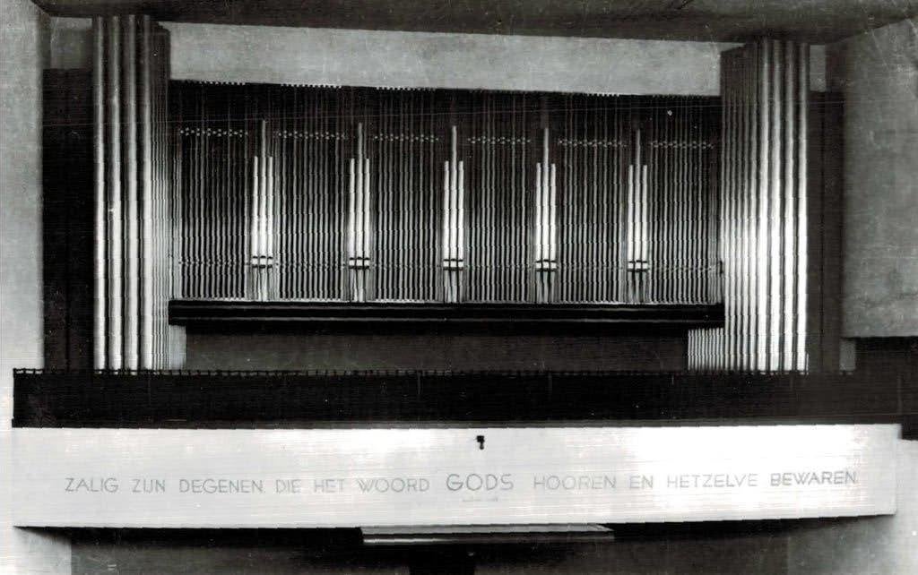 1963 Ansichtkaart Orgel N.H. Mathenesserkerk Rotterdam, Ophalen of Verzenden, 1960 tot 1980, Ongelopen, Zuid-Holland