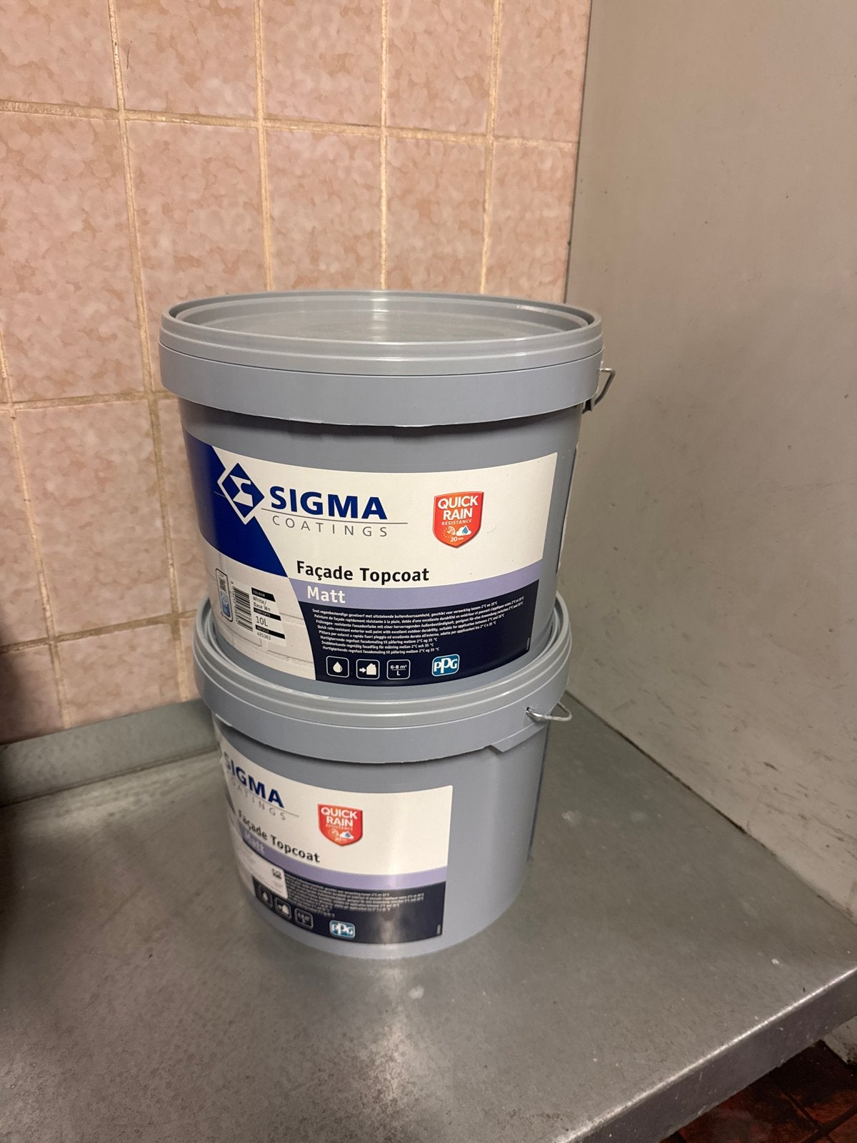 Sigma Facade Topcoat Matt 9010 - 10 Liter, Ophalen, 5 tot 10 liter, Wit, Nieuw