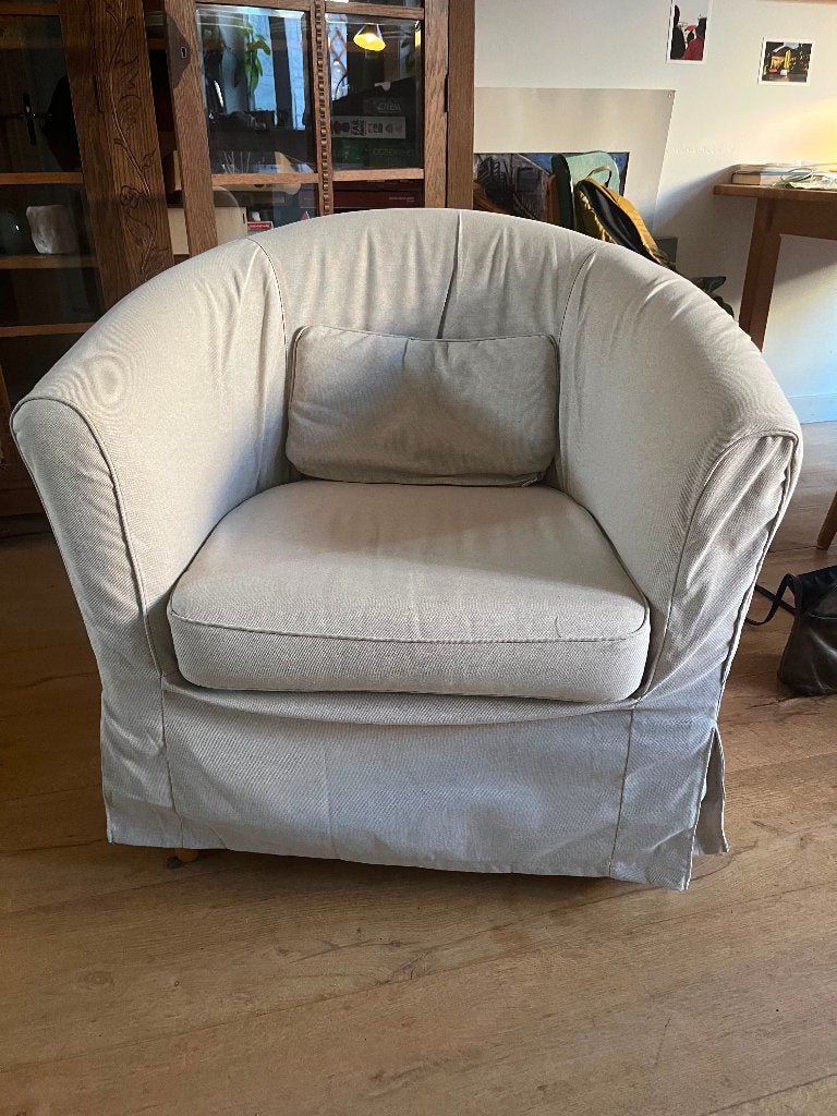 Gratis fauteuil stoel met nieuwe hoes, Huis en Inrichting, Fauteuils, Ophalen, 75 tot 100 cm, Zo goed als nieuw, Stof