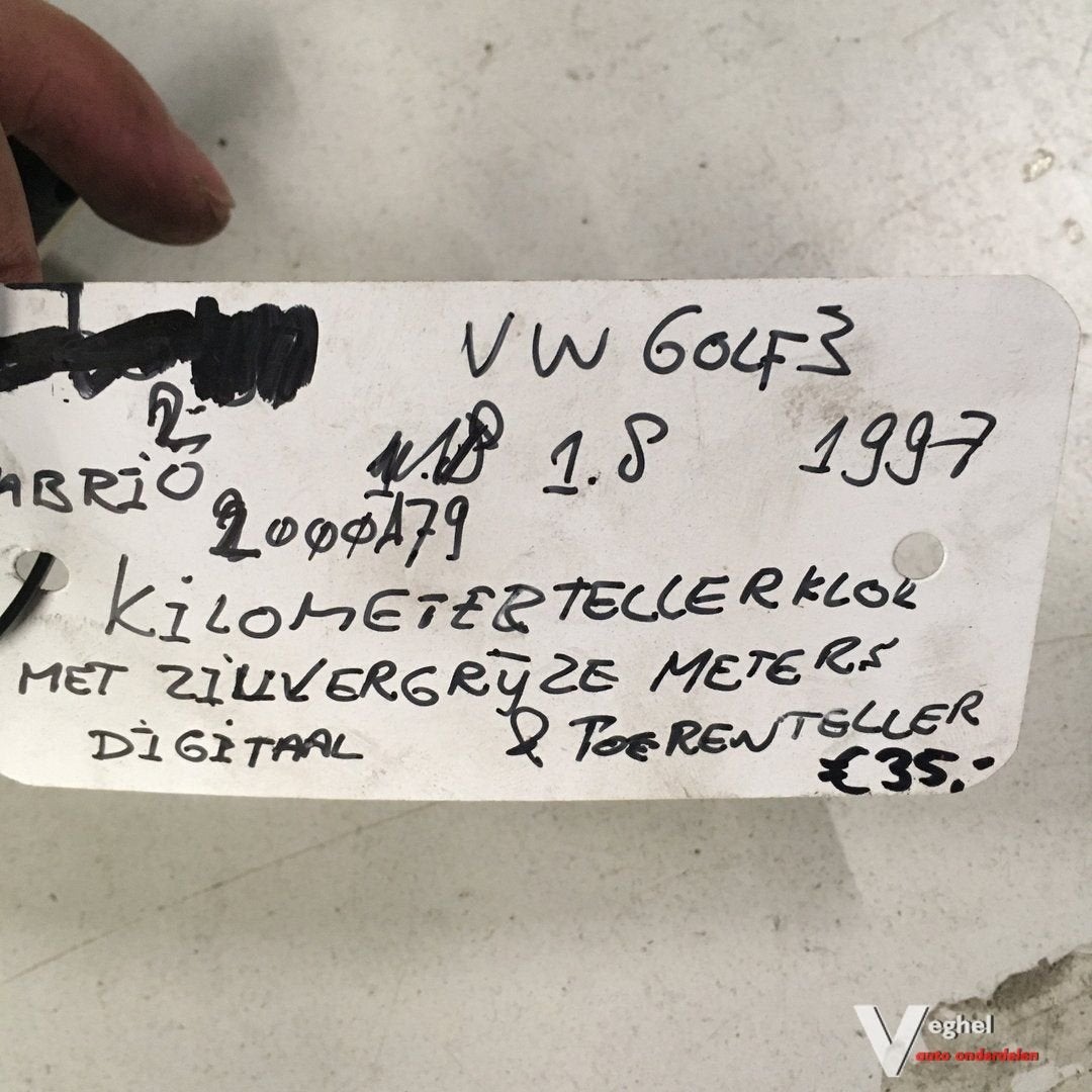 Vw Golf 3 Cabrio 1.8 1997 2000179     Km Tellerklok  1H0 919, Auto-onderdelen, Dashboard en Schakelaars, Gebruikt, -, -, Ophalen of Verzenden