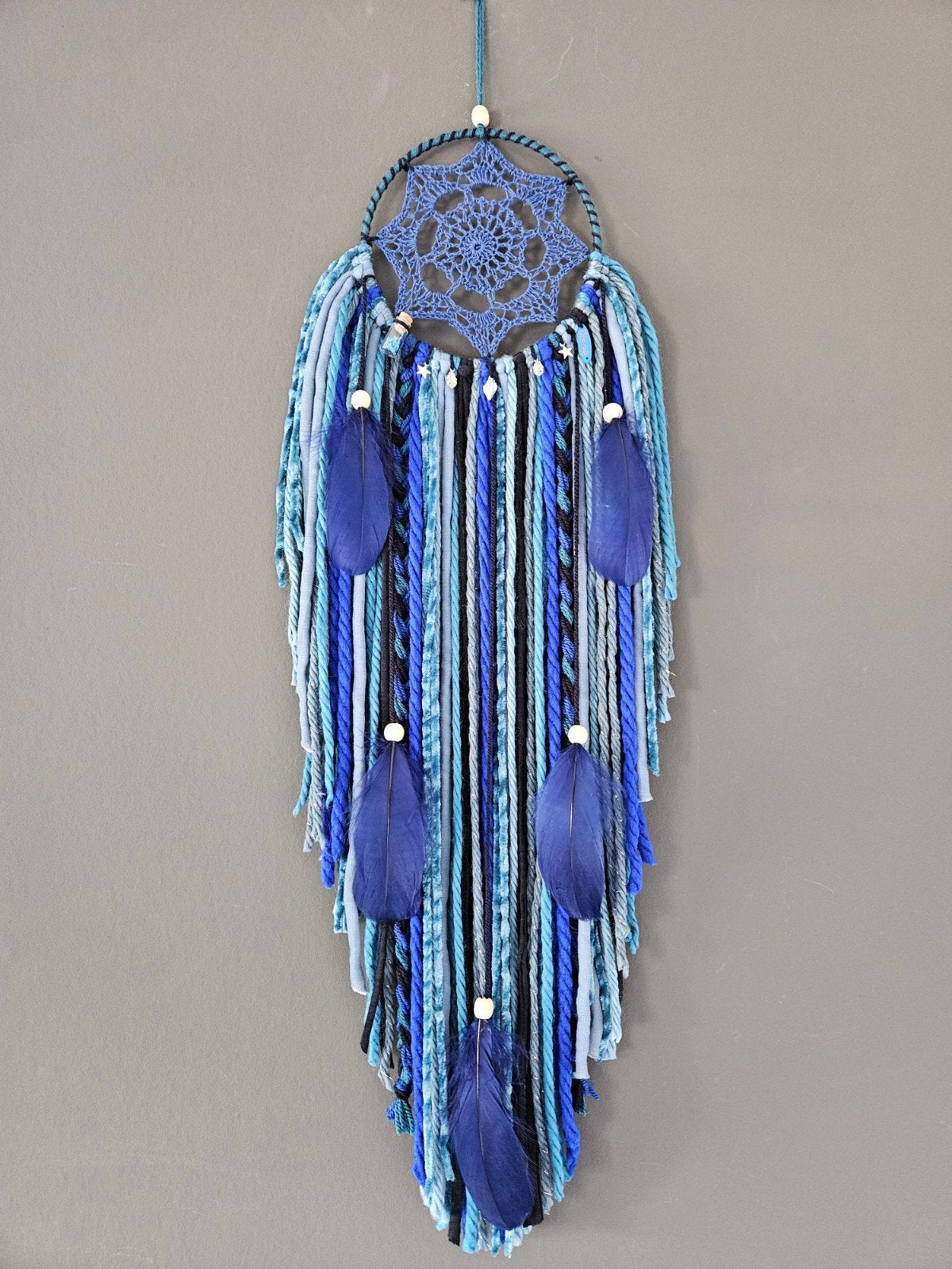 dromenvanger navy blauw wandkleed boho bohemian decoratie, Ophalen of Verzenden