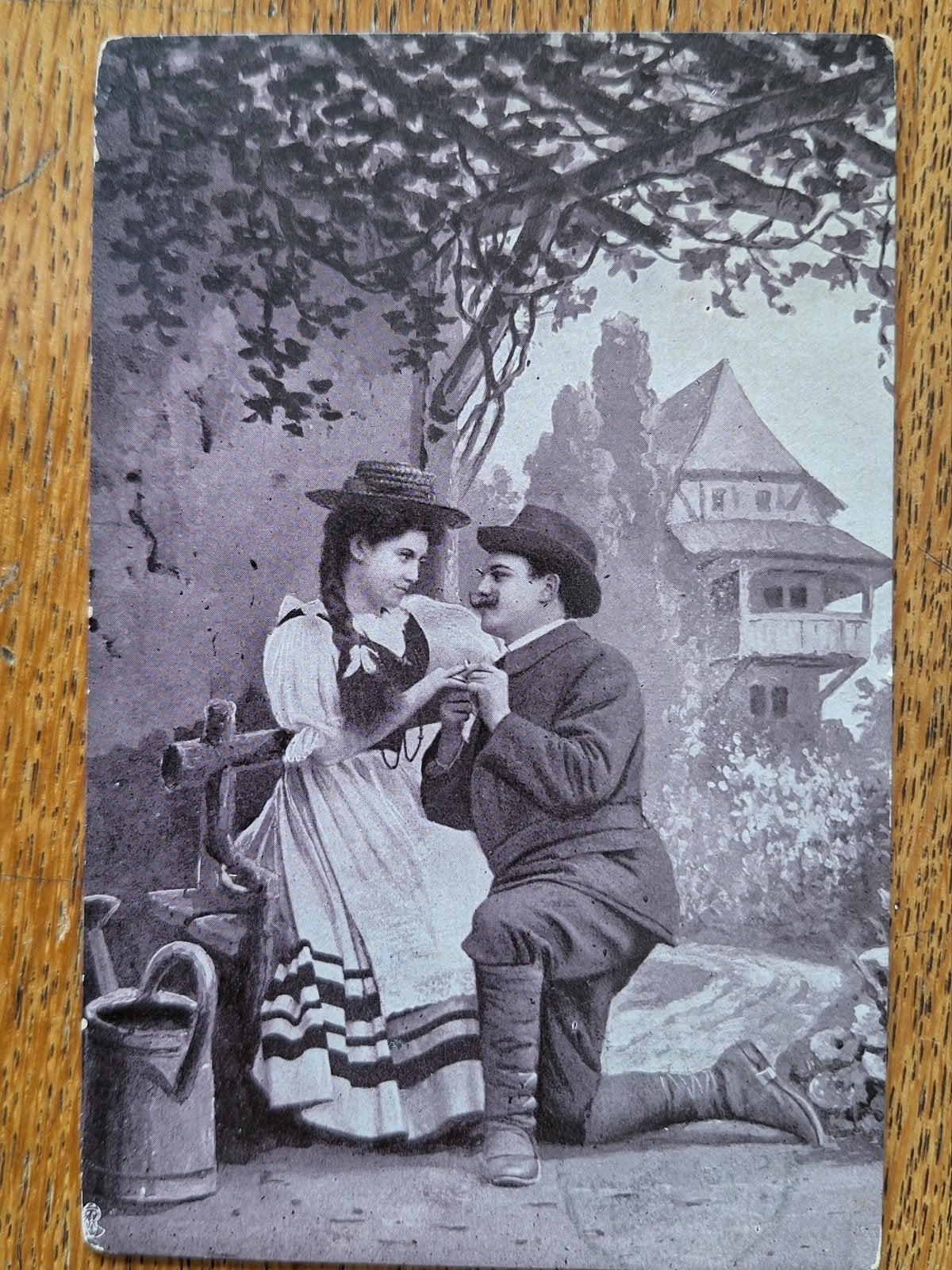 Amoureus koppel met Poirot 1906 Helder naar Haag, Ophalen of Verzenden, Voor 1920, Overige thema's