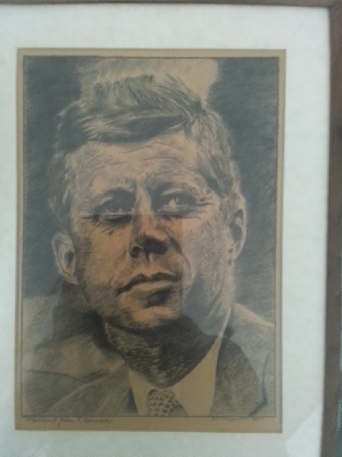 tekening van JFK, Ophalen of Verzenden
