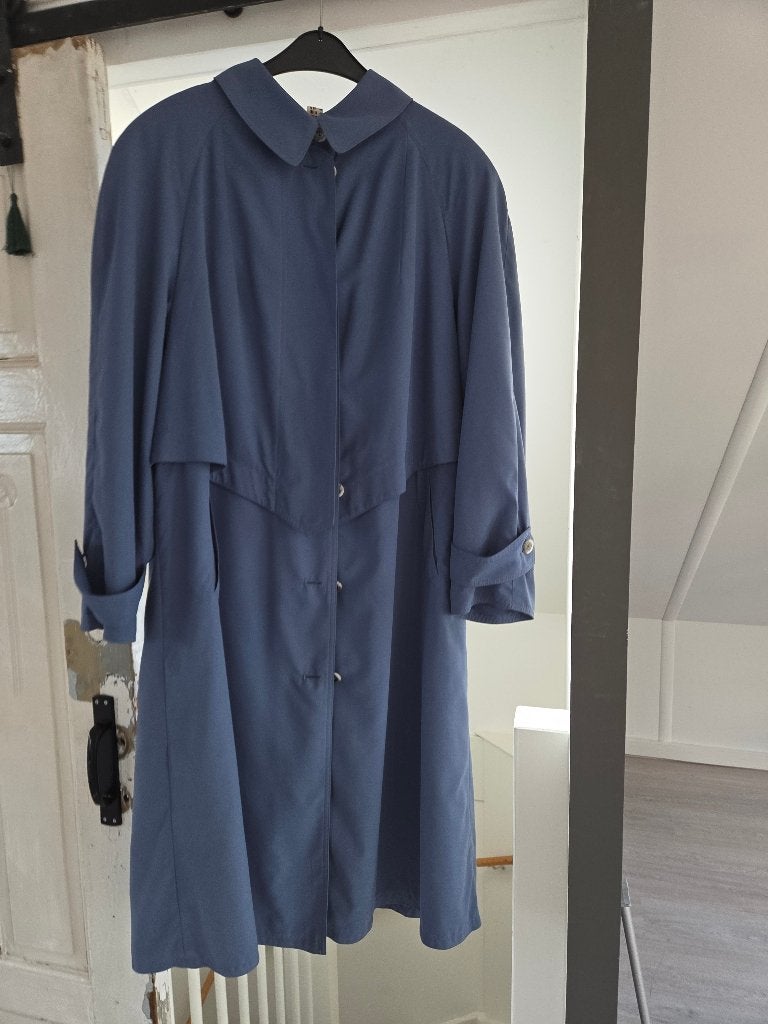 Vintage Edgar Vos mantel maat 44, blauw., Kleding | Dames, Ophalen, Blauw, Maat 42/44 (L), Nieuw