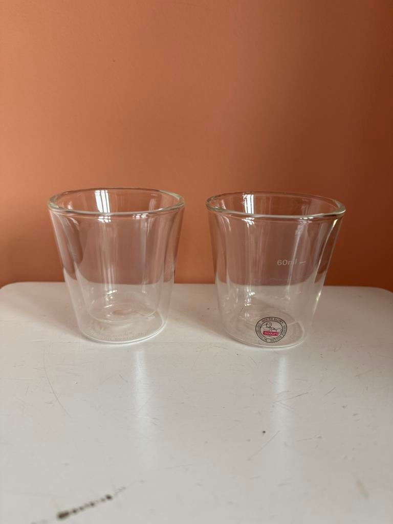 Bodum voor Sage dubbelwandige espressoglazen, set 60ml, Glas of Glazen, Ophalen of Verzenden, Overige stijlen, Glas