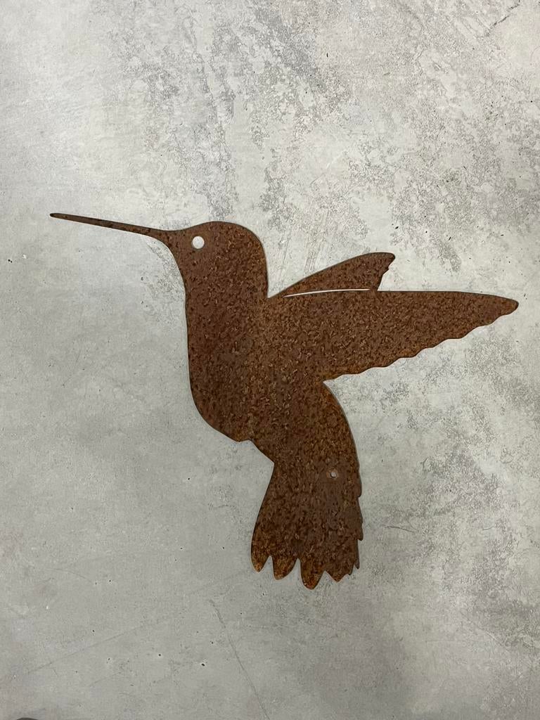 Decoratieve metalen kolibri voor wanddecoratie, Ophalen of Verzenden, Zo goed als nieuw