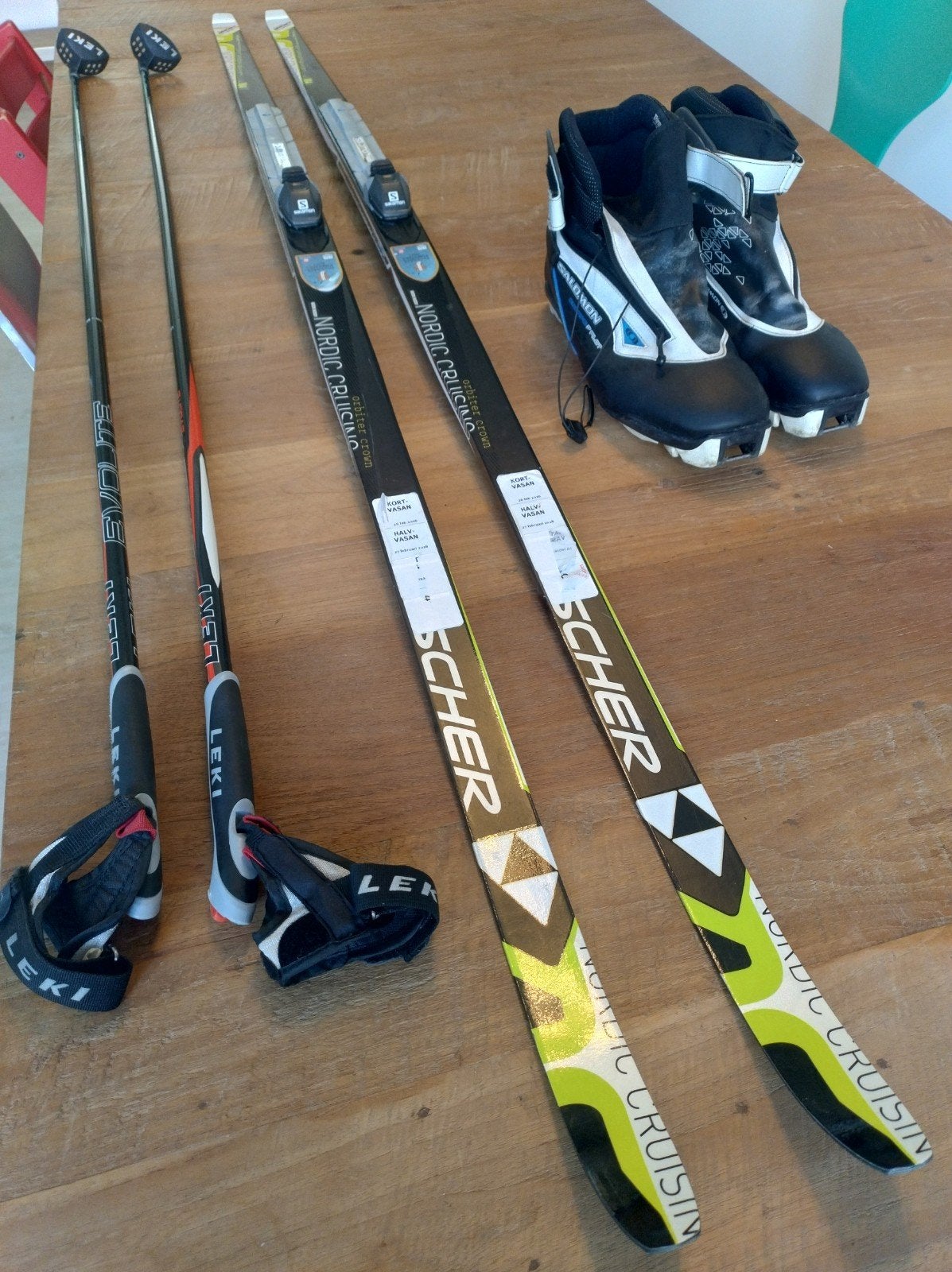 Fischer Classic ski's met Salomon schoenen en Leki st, Ophalen of Verzenden, Ski's, Fischer, Gebruikt