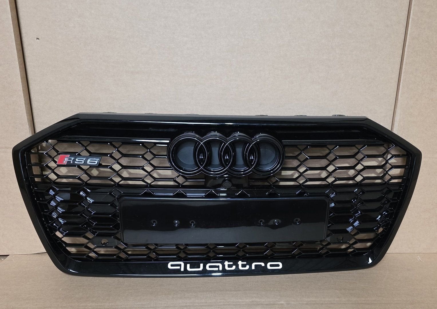 Grill Audi A6 C8 4K S-line S6 RS6 LOOK GRILLE HOOGLANS ZWART, -, Voor, Nieuw, Bumper