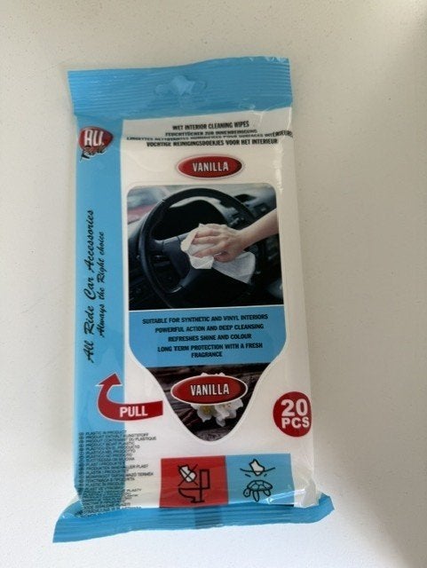 Reinigingsdoekjes voor auto - Vanille (20 stuks), Ophalen, Nieuw