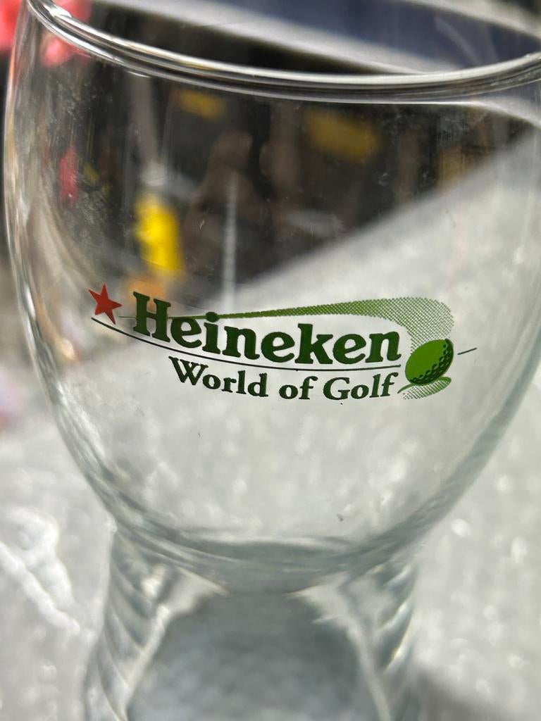 World of golf glas Heineken dubbeldruk, Ophalen, Zo goed als nieuw