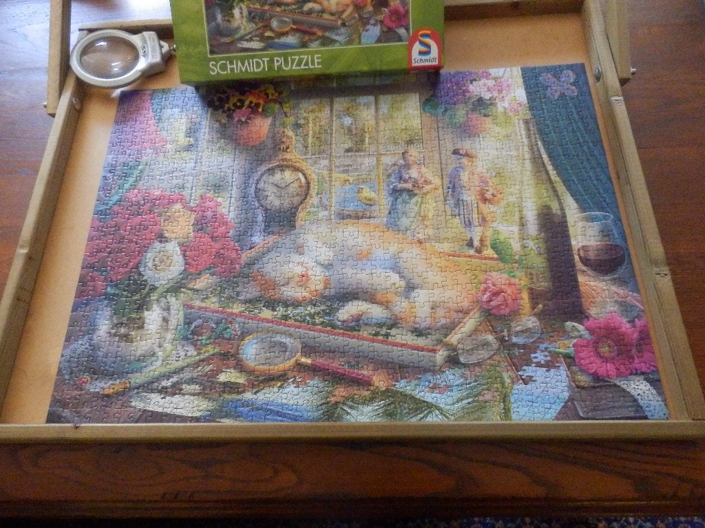 Schmidt - Legpuzzel - Puzzelen met kat - 1000 stukjes -, Ophalen of Verzenden, 500 t/m 1500 stukjes, Zo goed als nieuw, Legpuzzel