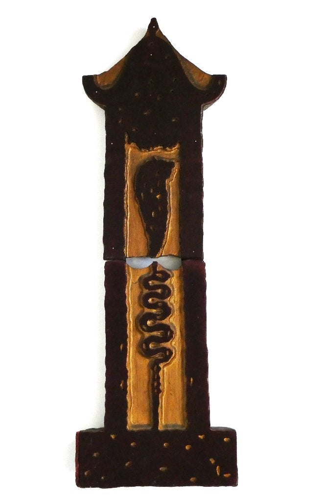 Krisplank Blawong kris keris houder Indonesië esculaap slang, Hout, Wanddecoratie, Ophalen of Verzenden, 88 cm