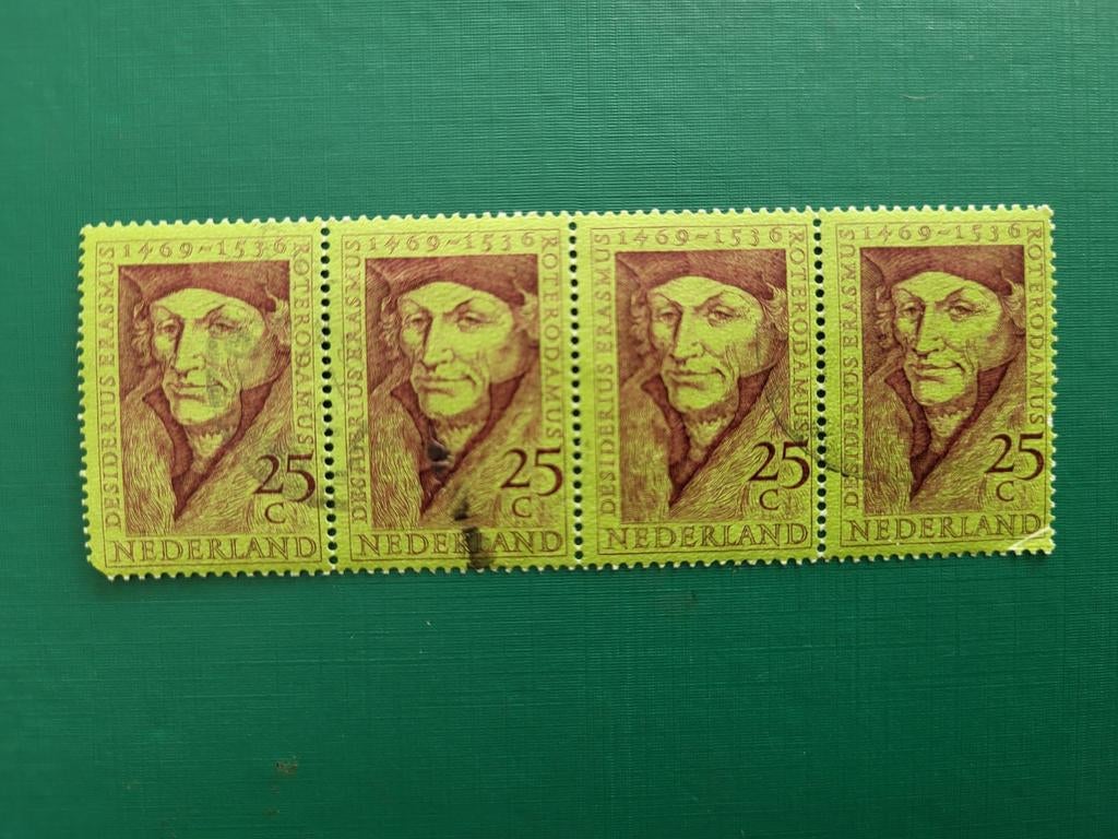 Postzegel Nederland 25 cent Desiderius Erasmus, Ophalen of Verzenden, Na 1940