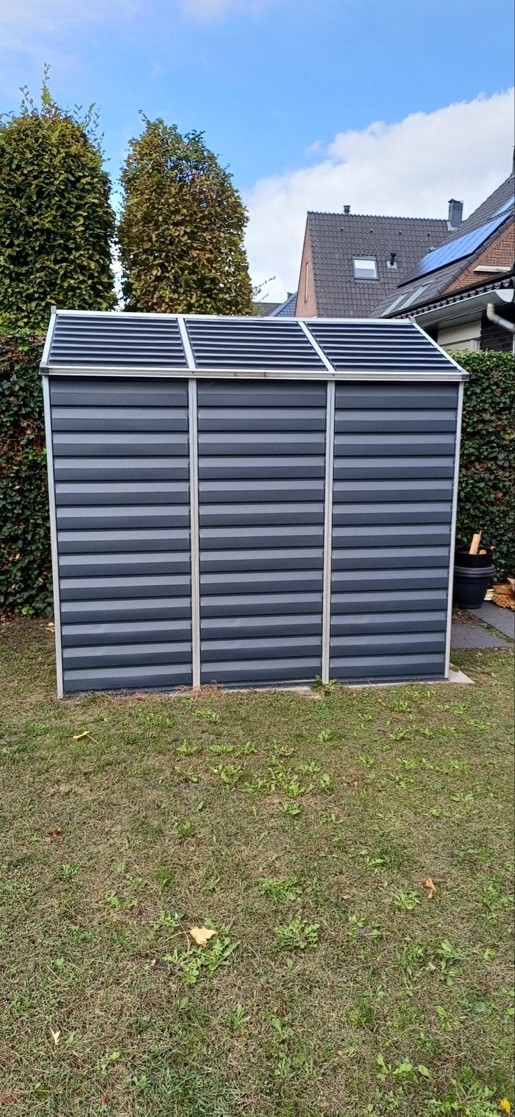 Praktische metalen berging 227x176cm - Zelf demonteren, Tuin en Terras, Ophalen, Gebruikt, Metaal, Overige typen