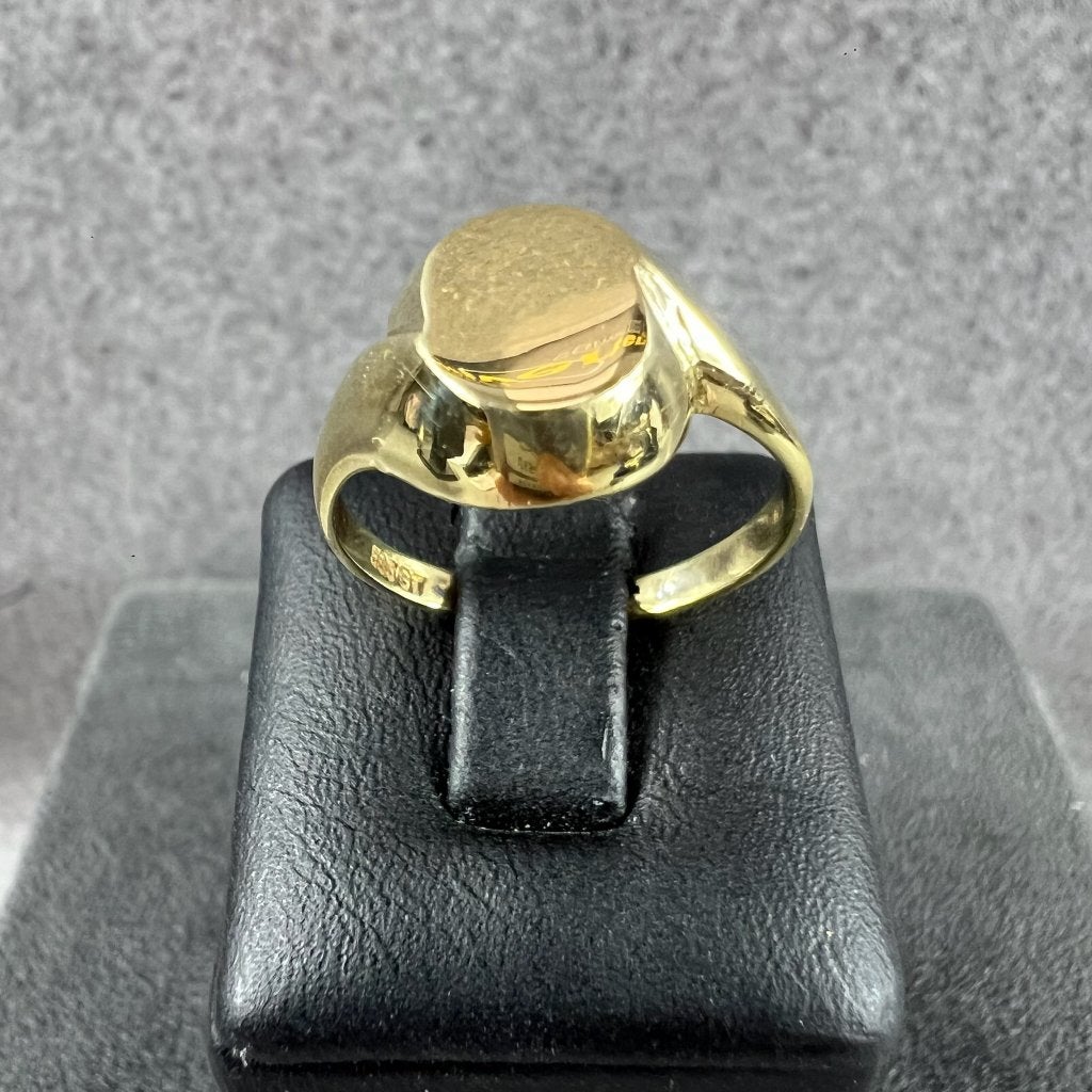 Gouden Ring | 14k | 3,25g | monogram | 16,75 | 411931, Sieraden, Tassen en Uiterlijk, Ringen, Gebruikt, Ophalen of Verzenden, 17 tot 18
