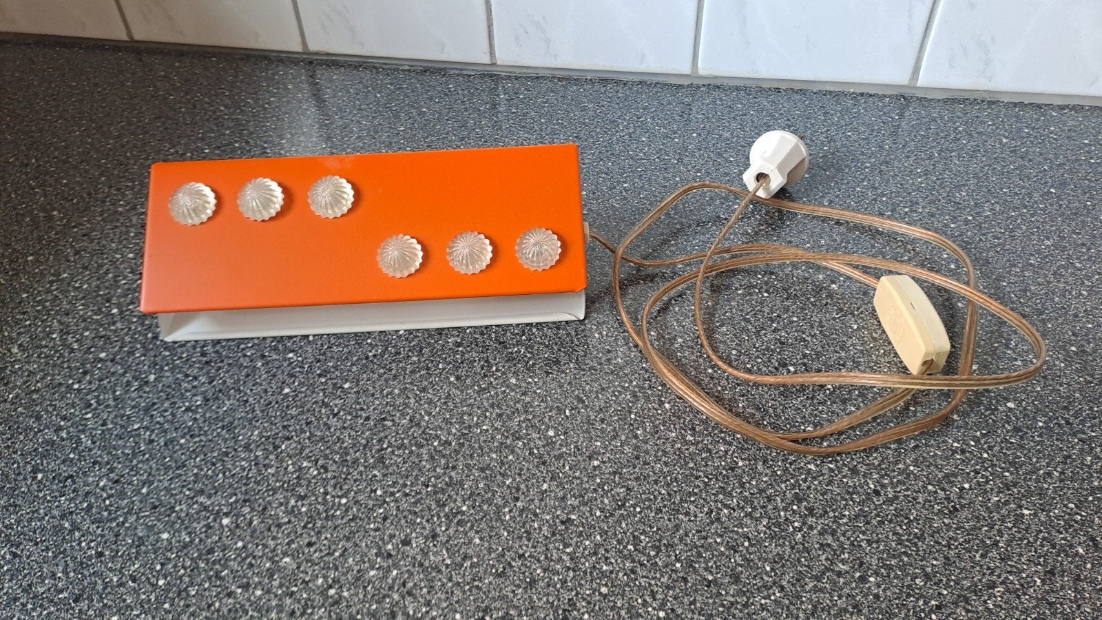 Vintage Herda wandlamp/nachtlamp jaren '70, oranje, Ophalen of Verzenden