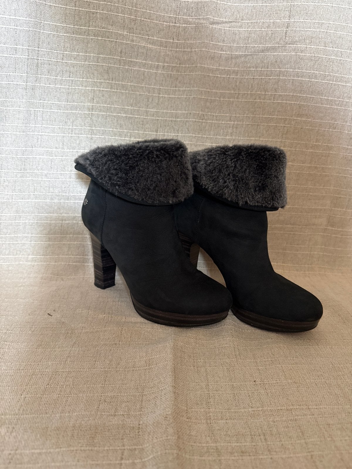 UGG Laarzen Zwart met Bont - Maat 37, Ophalen of Verzenden, Zo goed als nieuw, Zwart, Lage of Enkellaarzen