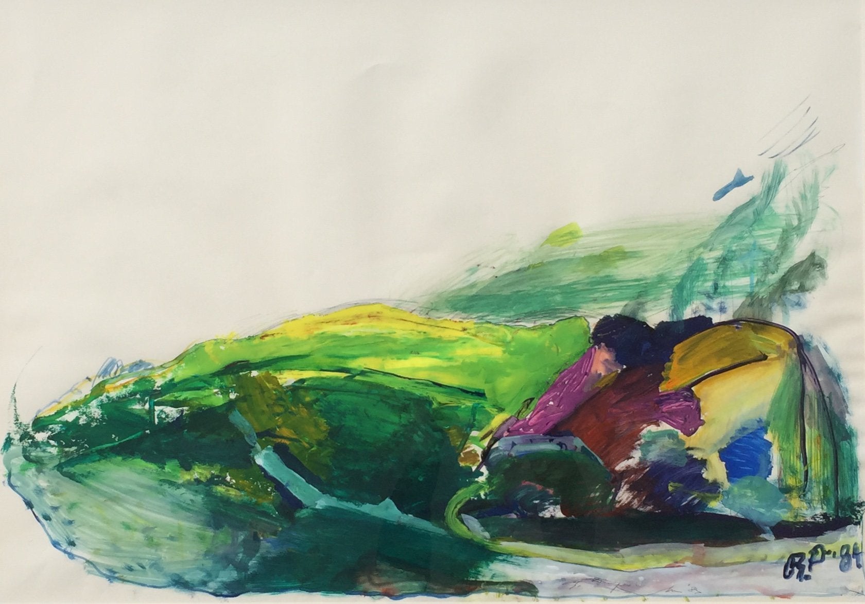 Pieter Defesche; zeer grote gouache, Landschap, Antiek en Kunst, Ophalen