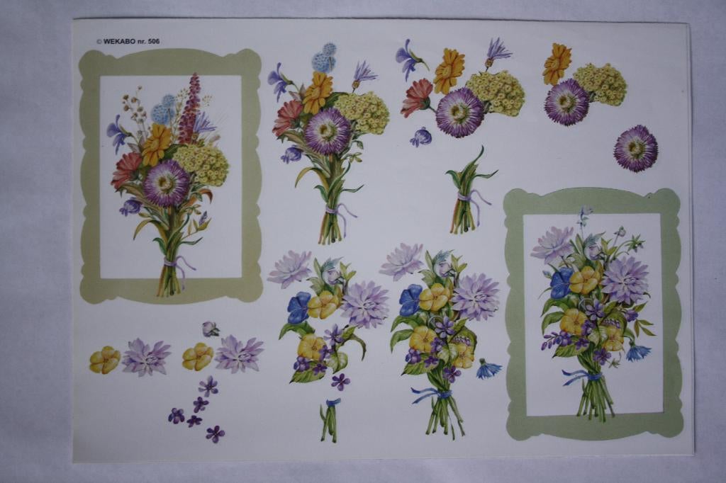 2 stuks 3D Knipvellen bloemen 6929, Ophalen of Verzenden, Nieuw, Natuur, Knipvel