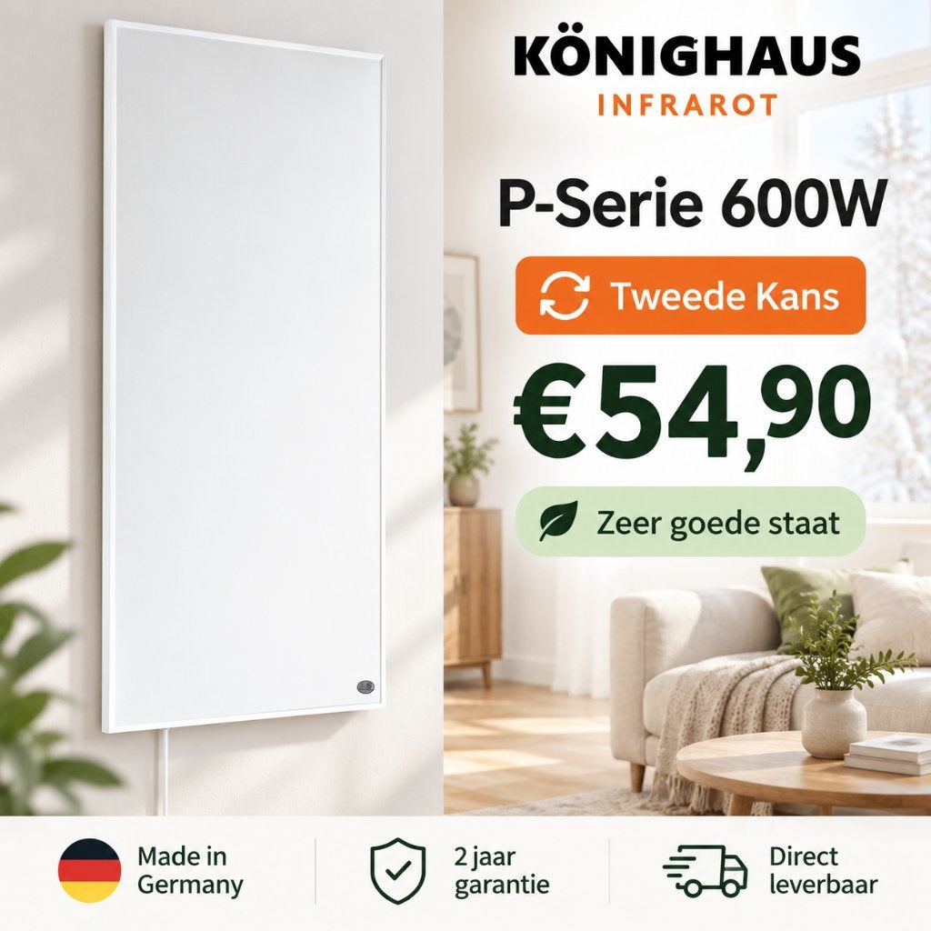 Könighaus infraroodpaneel 600W | Tweede Kans | P-Serie, Doe-het-zelf en Verbouw, Ophalen, 500 tot 800 watt, Radiator, Zo goed als nieuw