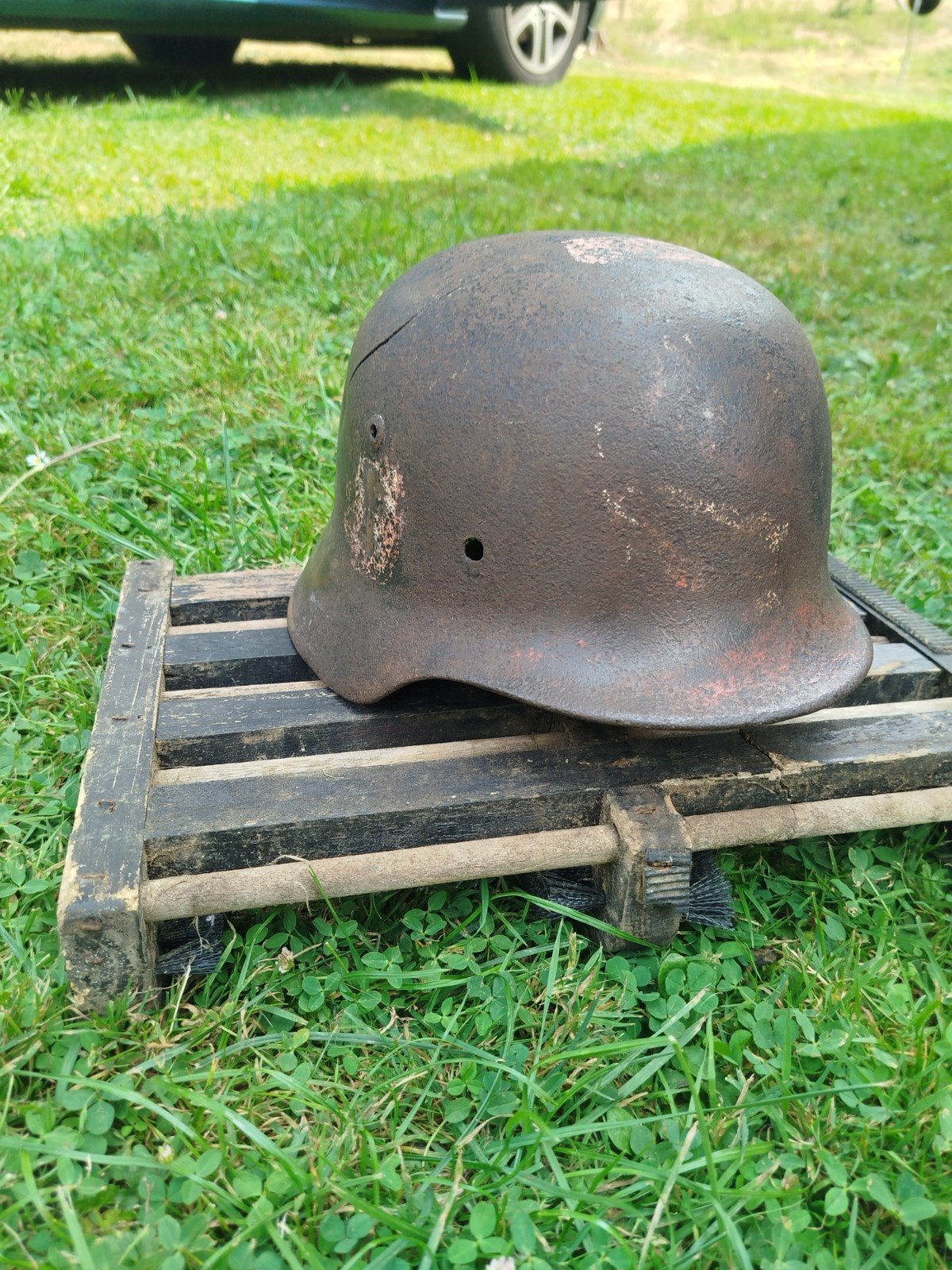 M35 dubbel decal duits wo2, Verzamelen, Ophalen of Verzenden, Duitsland, Embleem of Badge