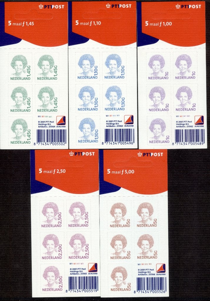 Ned. NVPH PB V1491b-V1501b Beatrix inversie 1992-2001, Ophalen of Verzenden, Na 1940, Postfris